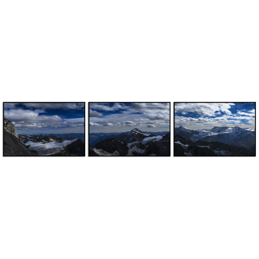 Three Piece Panorama Poster - Snow covered Mountains