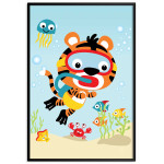 Tiger 50x70cm kids room poster