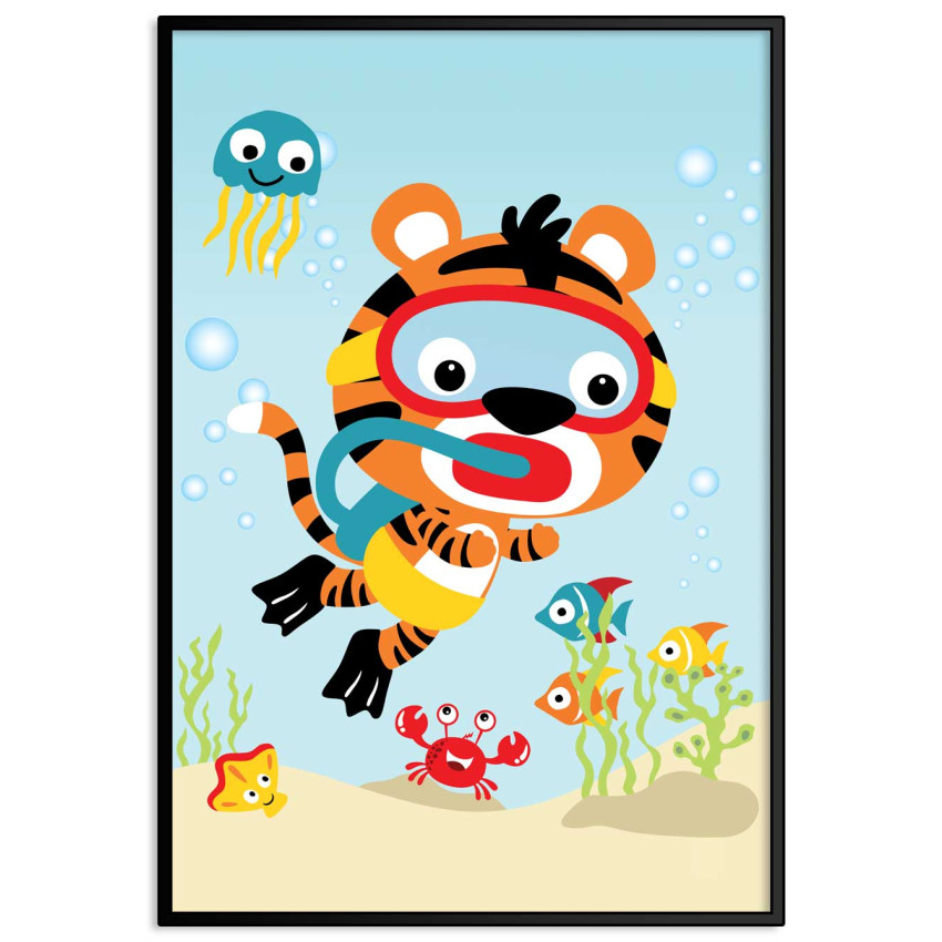 Tiger 50x70cm kids room poster
