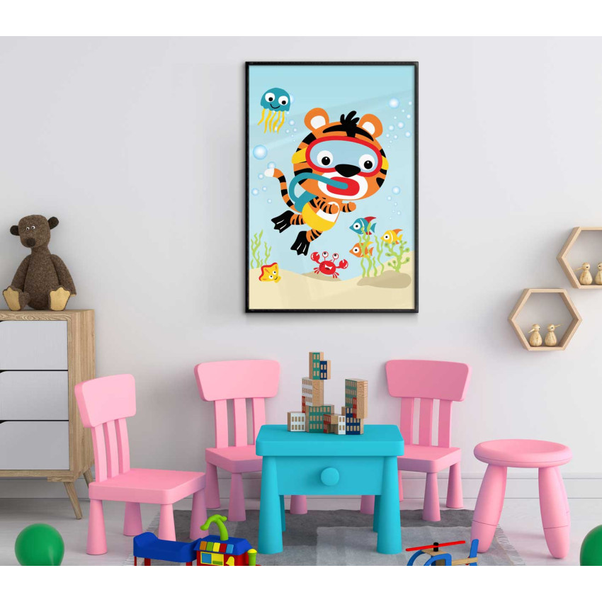 Tiger 50x70cm kids room poster