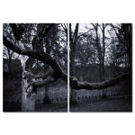 Tree and Distant Graveyard - Poster in Two Pieces