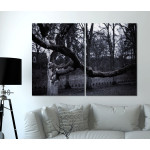 Tree and Distant Graveyard - Poster in Two Pieces