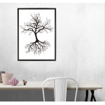 Tree and its Roots - Black and White Poster