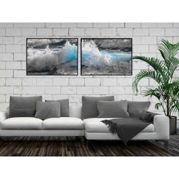 Two Piece Poster Print - Turquoise Waves