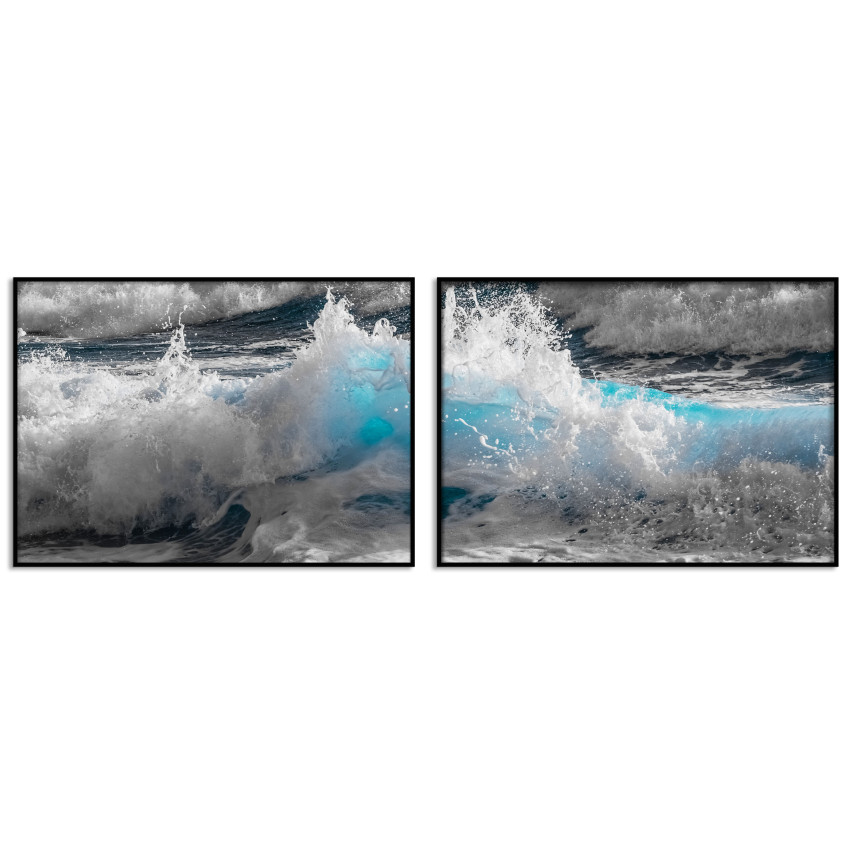Two Piece Poster Print - Turquoise Waves