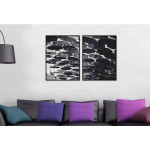 Umbrellas - Black and White Poster in Two Pieces