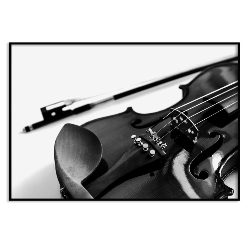 Fiol svartvit (50x70cm) musik poster