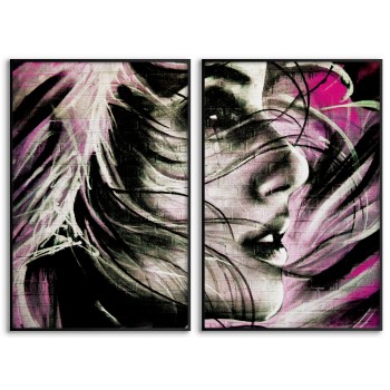 Abstrakt kvinna (50x70cm x 2) graffiti posters