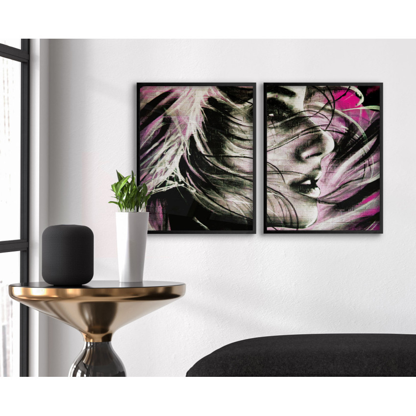 Abstrakt kvinna (50x70cm x 2) graffiti posters