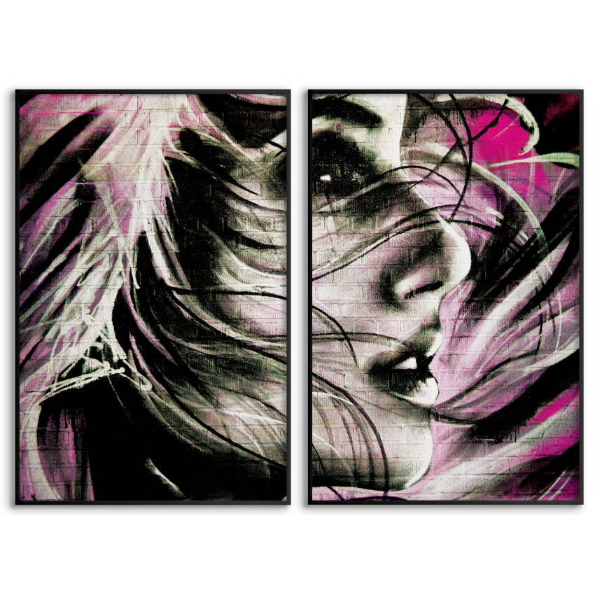 Abstrakt kvinna (50x70cm x 2) graffiti posters