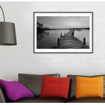Wooden Pier - Simple Black and White Poster
