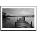 Wooden Pier - Simple Black and White Poster
