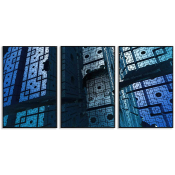 Abstrakt M&ouml;rk Illusion - Poster i Tre delar