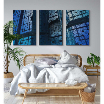 Abstrakt M&ouml;rk Illusion - Poster i Tre delar