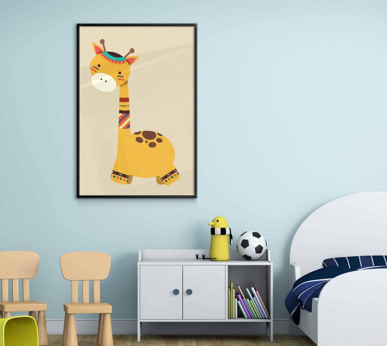 Barntavla med gul giraff